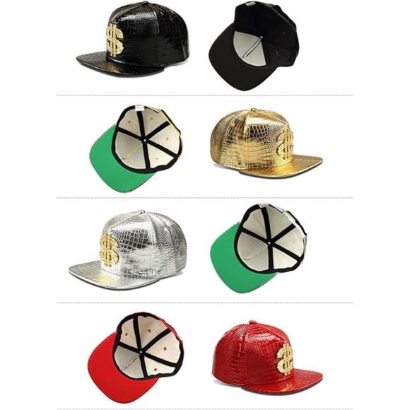 Hip Hop Hat Flat-Brimmed Hat Money Cap Adjustable Snapback Hat for Men and Women - Picture 3 of 6